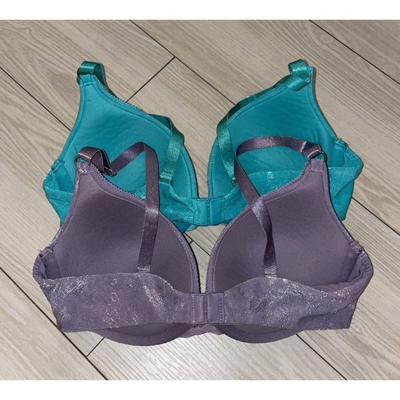 Lot 2 Lily of France 2131101 Extreme Ego Boost Push Up Bras Padded UW Womens 34C - Picture 4 of 6